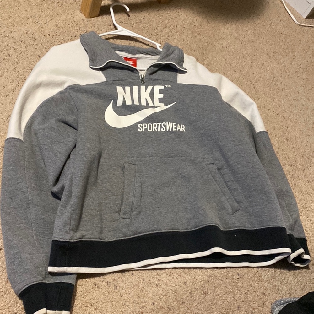 nike crewneck sweatshirt, grey, size L
